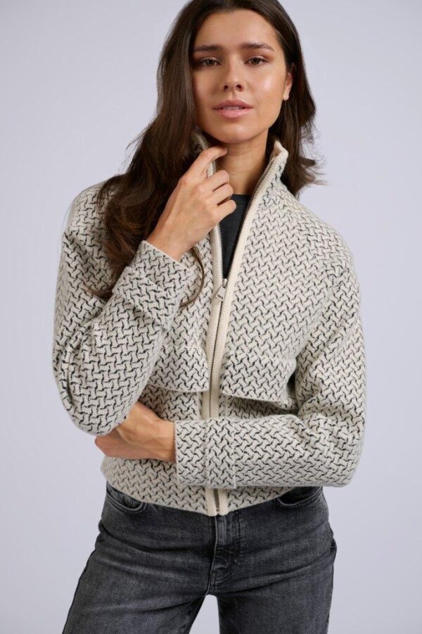 Knitted print jacket