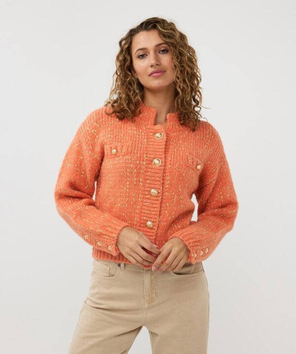 Cardigan lurex buttons