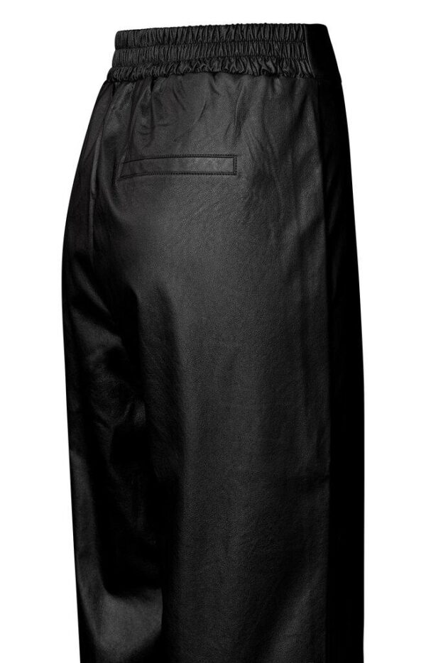 Faux leather metallic wide leg