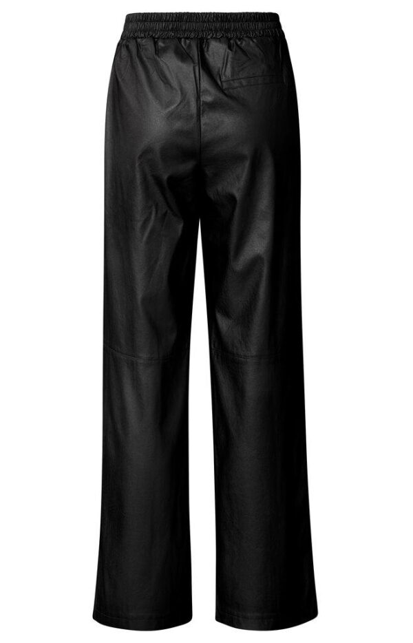 Faux leather metallic wide leg