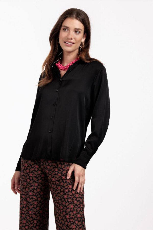 Bibby satin blouse zwart