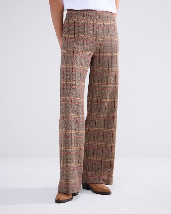 Wide leg pants Check Jacquard