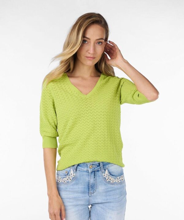 Sweater s/slve pointelle