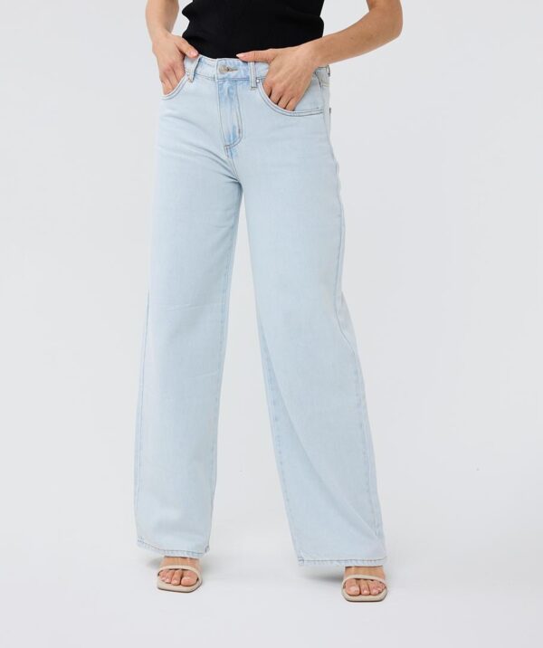 Trousers wide leg twill