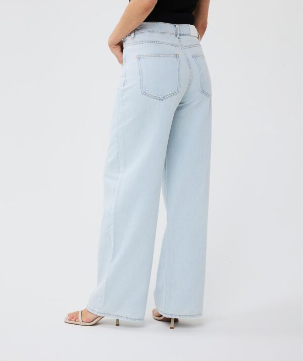 Trousers wide leg twill