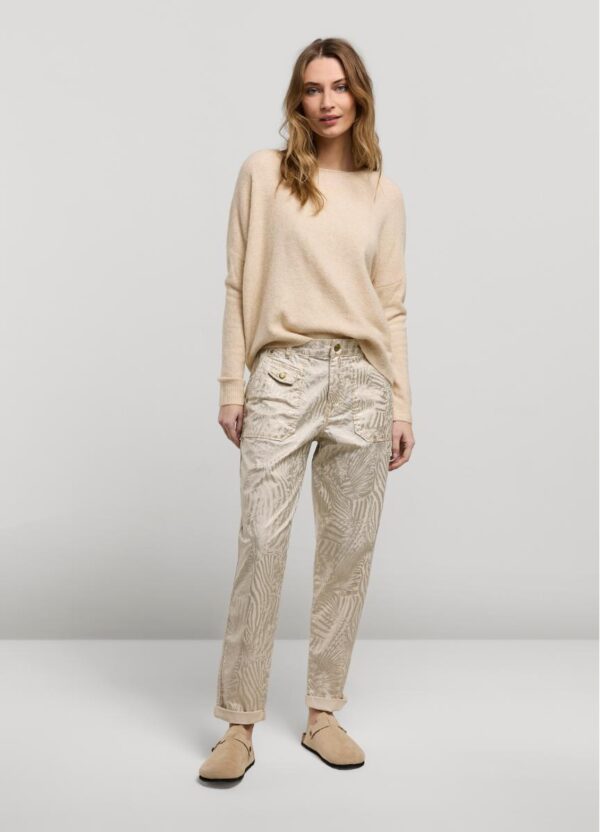 Loose fit pants metallic leaf