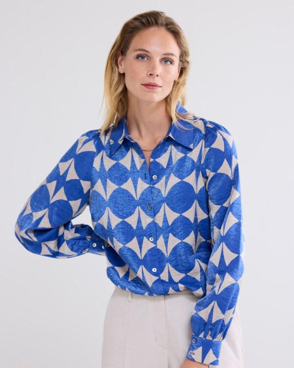 Blouse two tone print