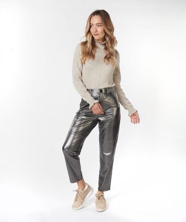 Trousers metallic PU