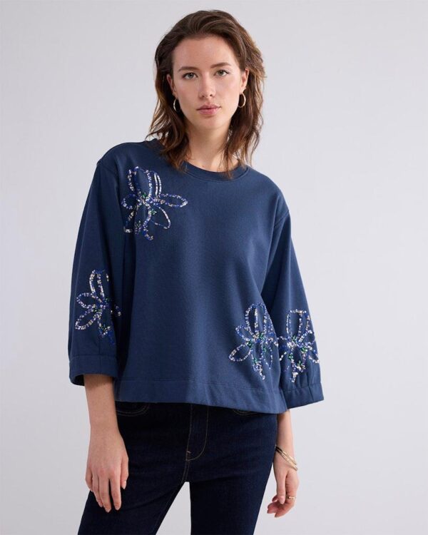 3/4 sleeve sweatshirt Embellis