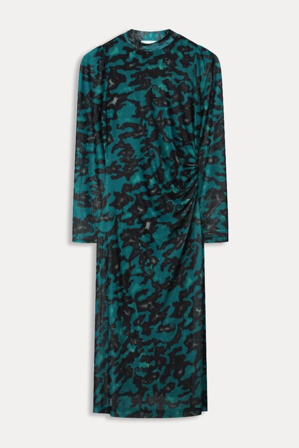 DRESS - Camo Teal Green Mesh