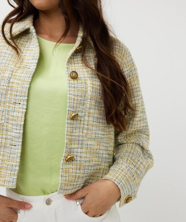 Jacket tweed fancy button