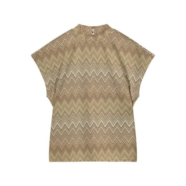 Cap sleeve top Zig Zag Jacquar