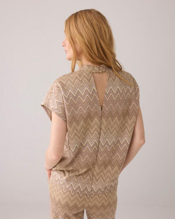 Cap sleeve top Zig Zag Jacquar