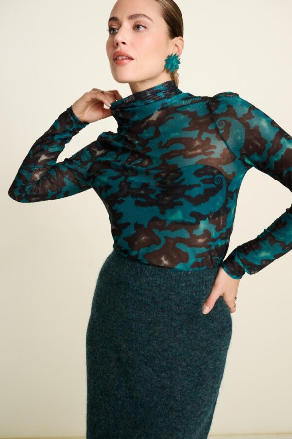 TURTLENECK - Camo Teal Green