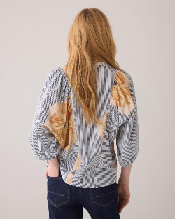 Blouse big sleeves flowers and