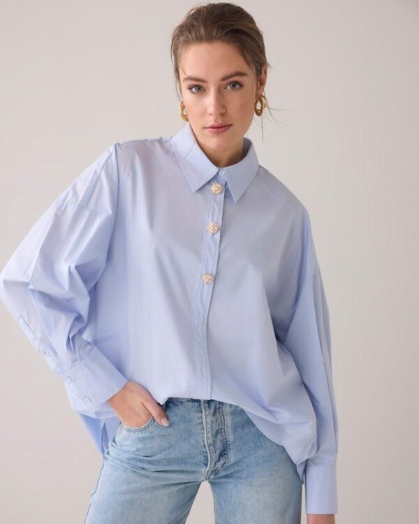 Fancy button blouse Crispy Pol