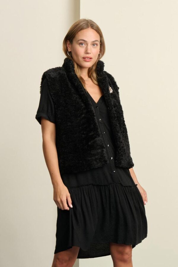 GILET - Teddy Love Black