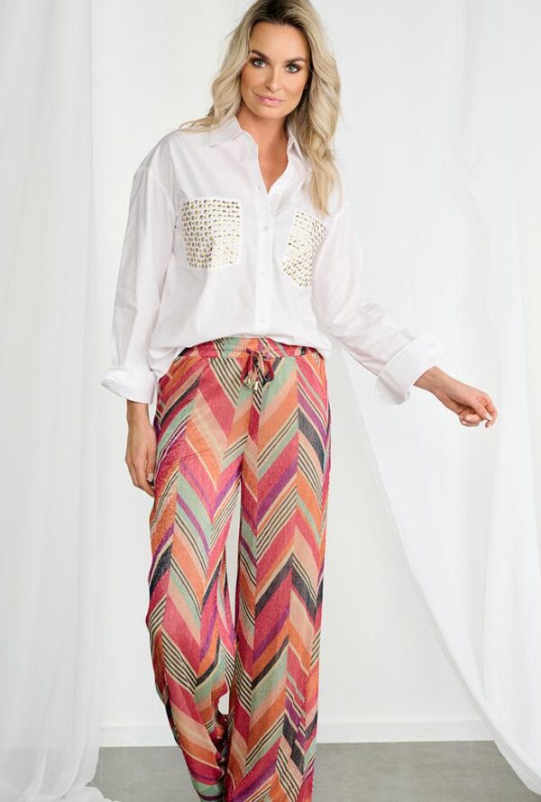 Broek met lurex design