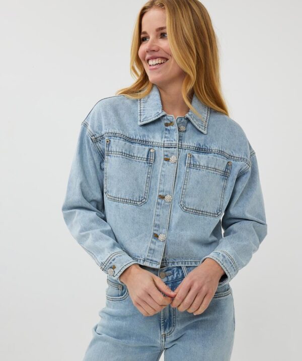 Jacket denim short oversized