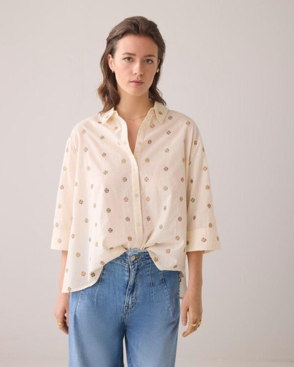 3/4 sleeve blouse Scattered Em